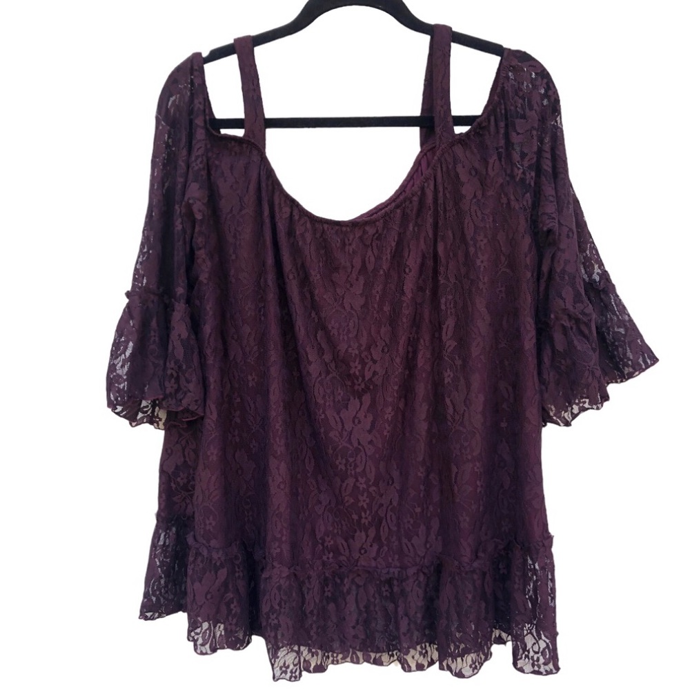 Lane Bryant cold shoulder lace top 22 24 3X